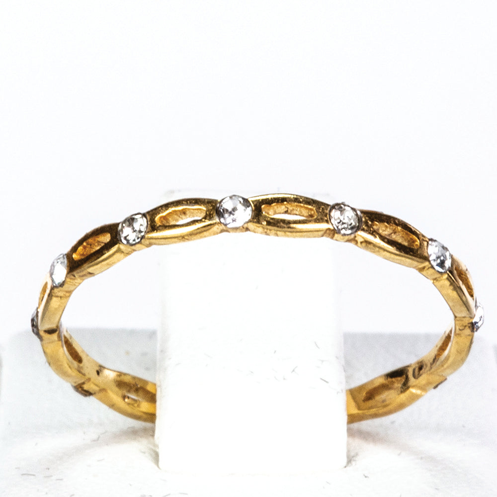 Anillo de Aleación Bañado en Oro con Cristal Emporia® Blanco
