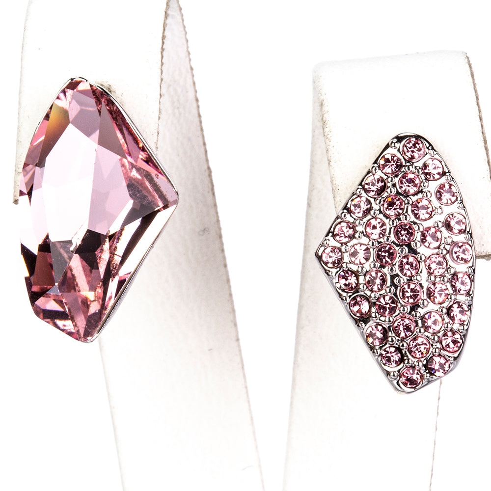 Conjunto de Aleación Bañado en Oro con Cristal Emporia® Blanco ( Pendientes +Colgante )