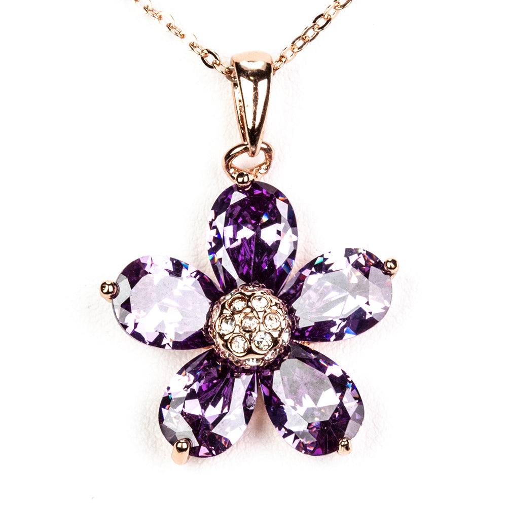 Colgante de Aleación Bañado en Oro con Cristal Emporia® Púrpura