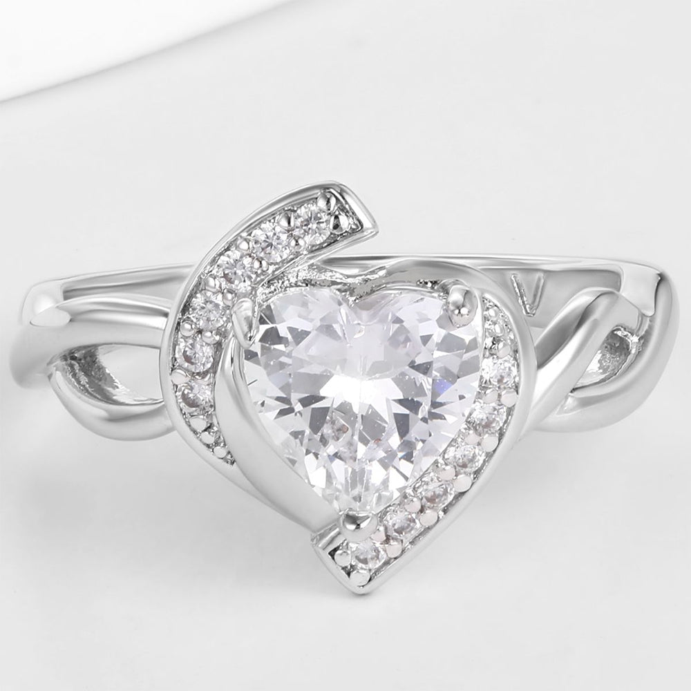 Anillo de Aleación Bañado en Oro con Cristal Emporia® Blanco