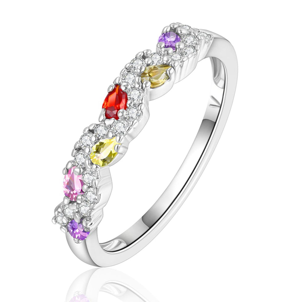 Anillo de Aleación Bañado en Oro con Cristal Emporia® Rojo