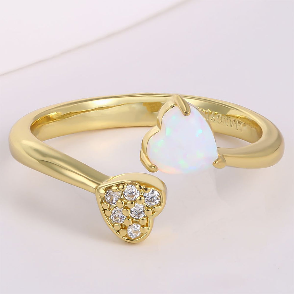 Anillo de Aleación Bañado en Oro con Cristal Emporia® Blanco
