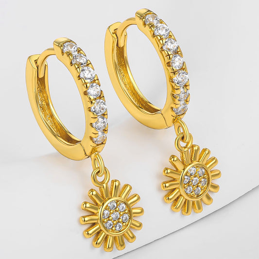 Pendientes de Aleación Bañado en Oro