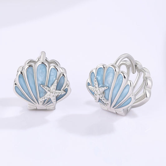 Pendientes de Aleación Bañado en Oro con Cristal Emporia® Azul