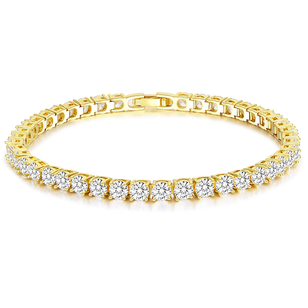 Pulsera de Aleación Bañado en Oro con Cristal Emporia® Blanco