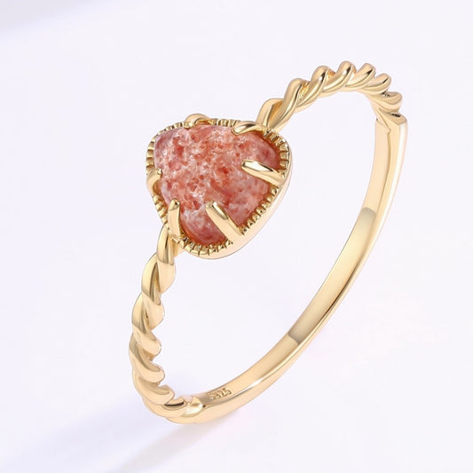 Anillo de Aleación Bañado en Oro con Cristal Emporia® Rosa