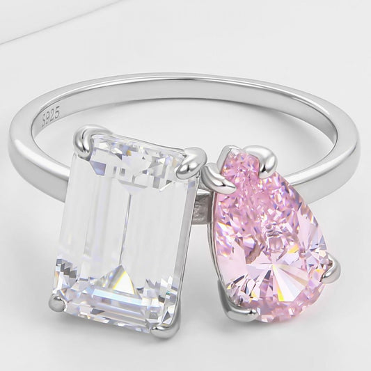 Anillo de Aleación Bañado en Oro con Cristal Emporia® Rosa
