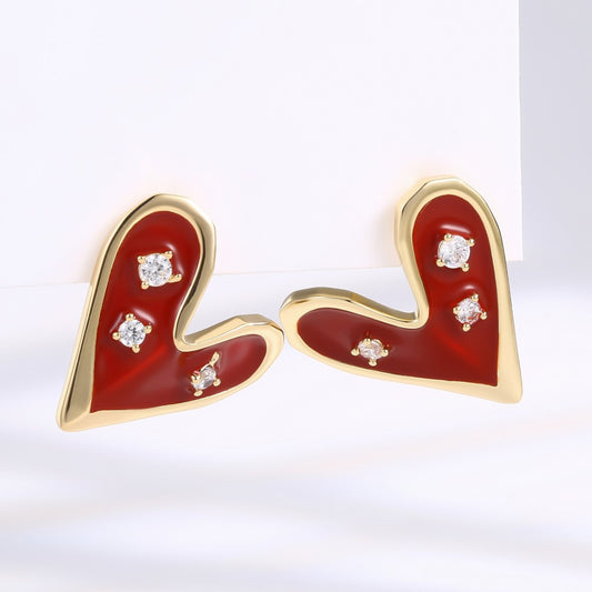 Pendientes de Aleación Bañado en Oro con Cristal Emporia® Blanco