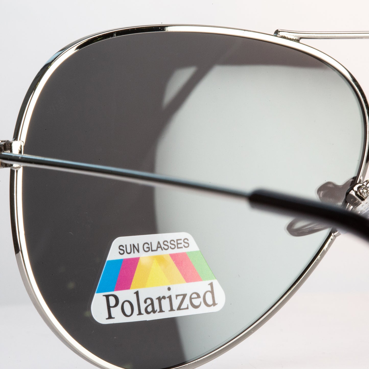 Emporia Italy - Gafas de sol piloto "CRYSTAL", gafas de sol polarizadas con filtro UV con estuche y paño de limpieza, lentes cromo-plata, montura plateada