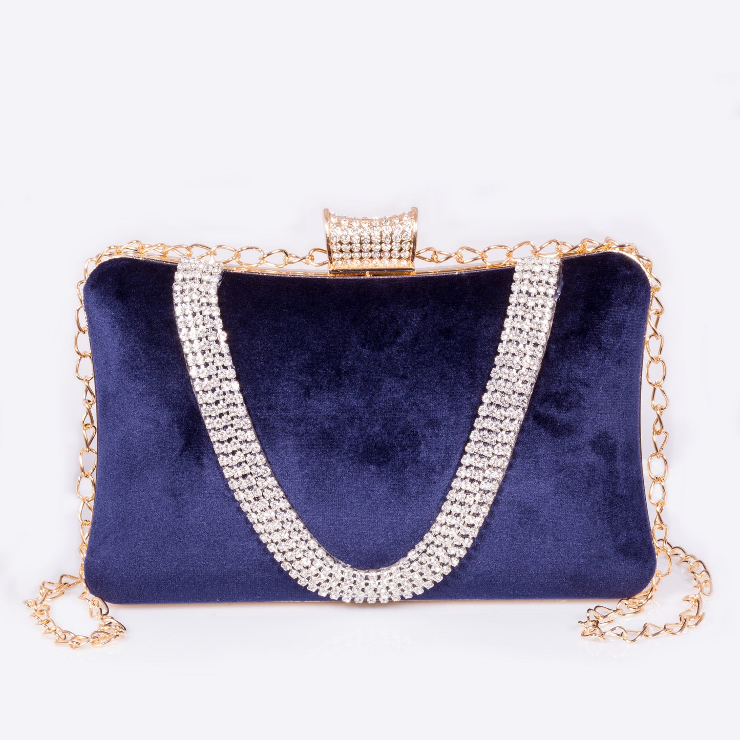 Bolso de Aleación Bañado en Oro con Cristal Emporia® Blanco