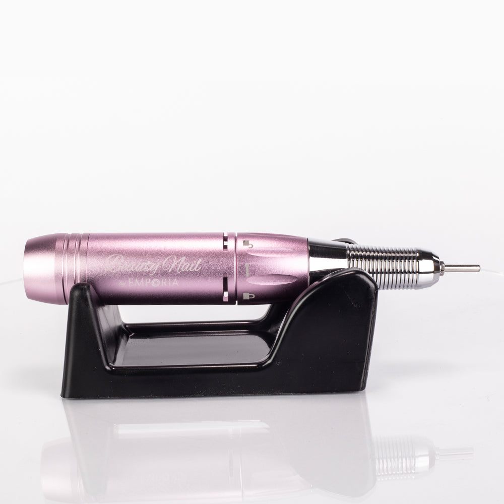 Juego de limas de uñas de belleza profesional Emporia con cabezales intercambiables - Rosa