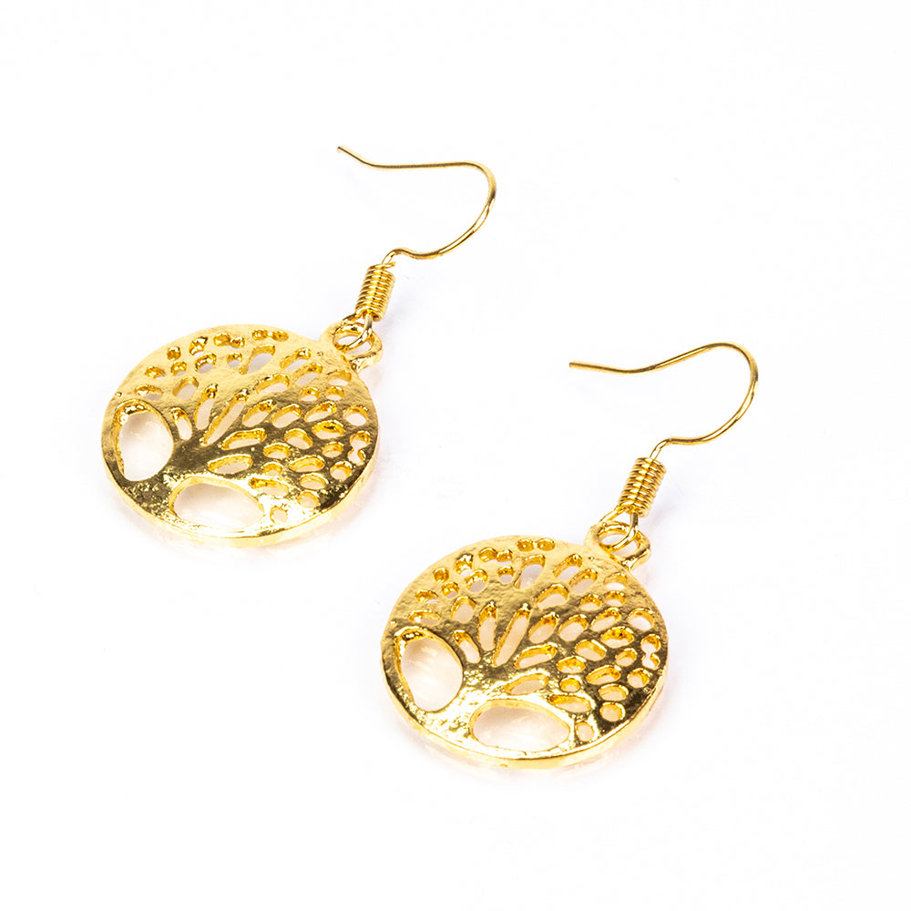 Reloj de Aleación Bañado en Oro con Cristal Emporia® Blanco ( Collar +Pendientes +Pulsera +Colgante )