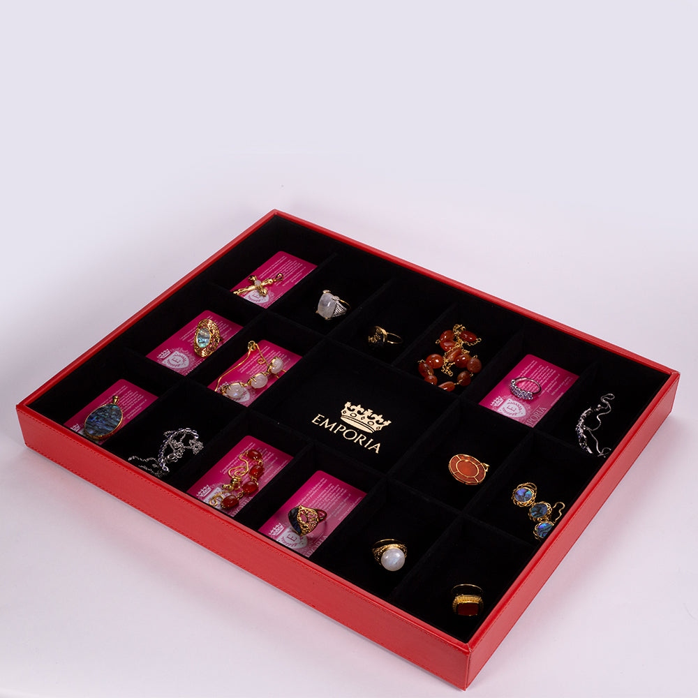 Juego de 4 joyeros de "terciopelo" Emporia