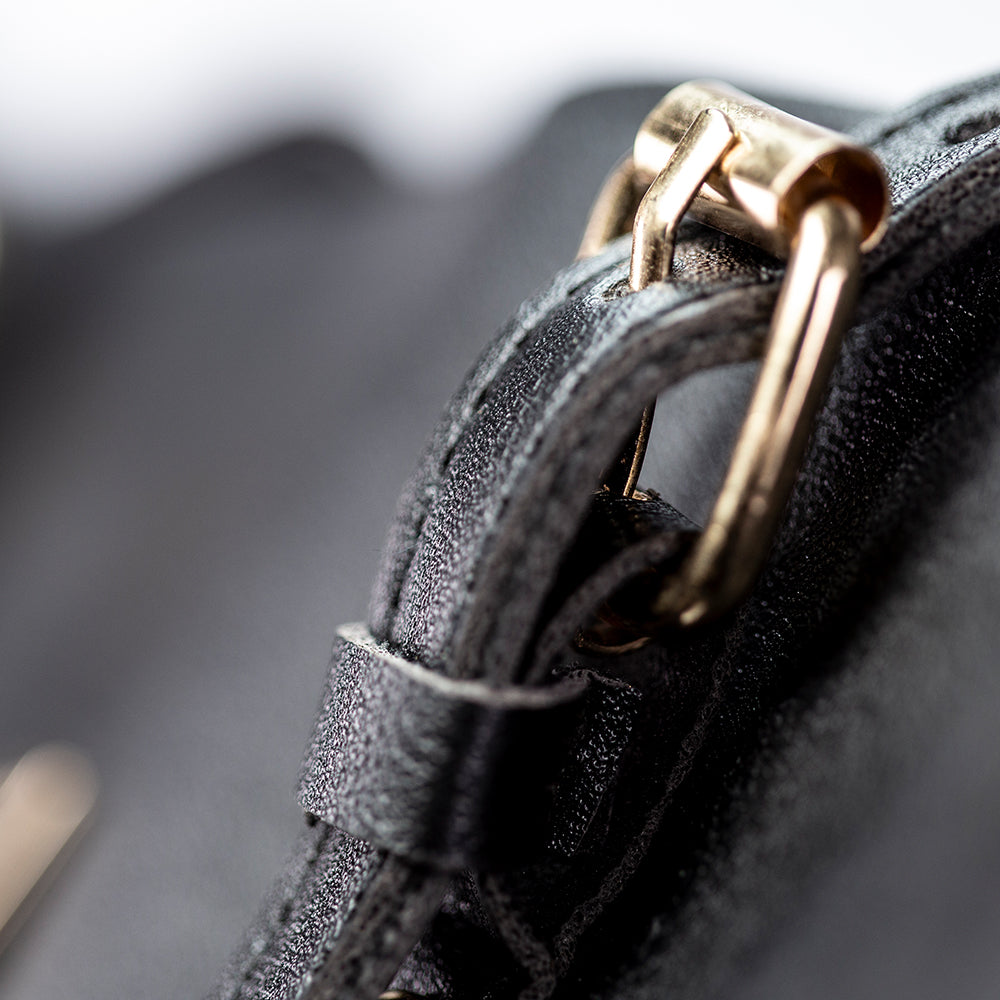 Colección Emporia de primavera 2025 - "Terciopelo oscuro", set de 3 bolsos; negro