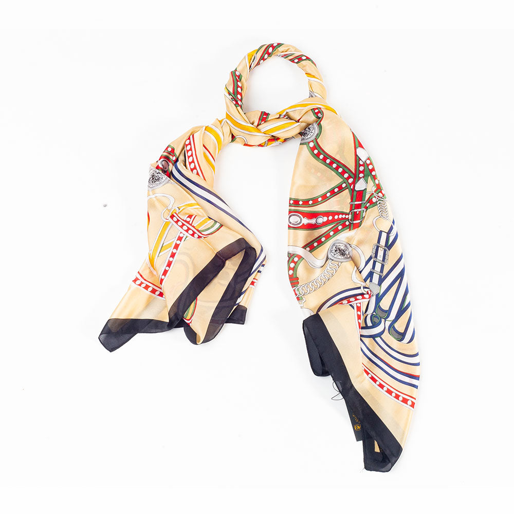 Bufanda lujosa escape de las cadenas, 85 x 180 cms, crema, 100% seda vegana