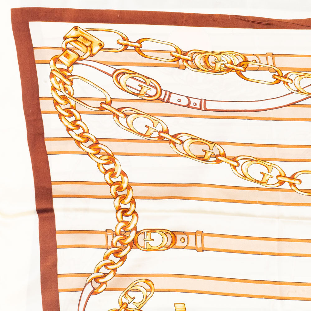 Bufanda cadenas regias, 85 x 180 cms, azul, 100% seda vegana