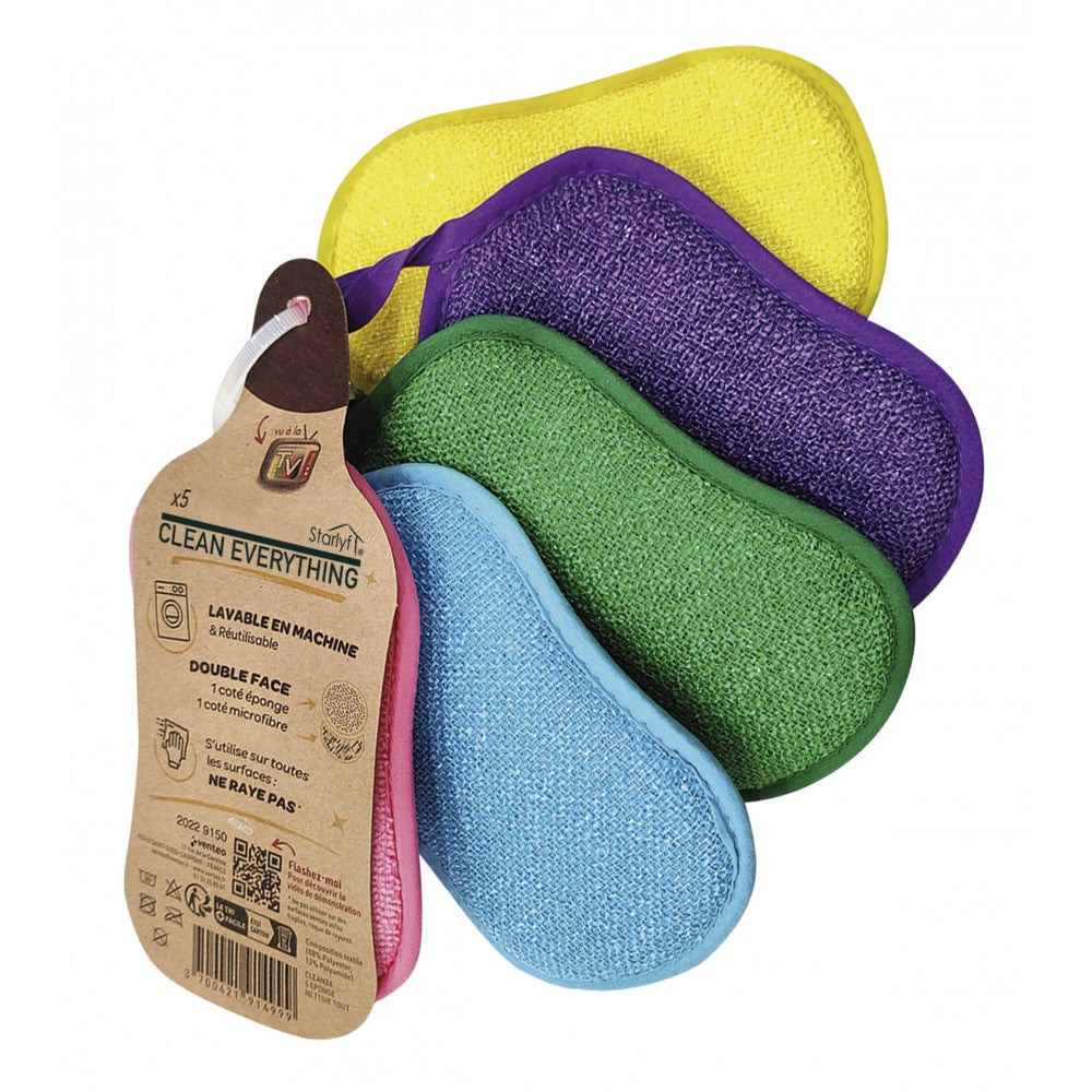 Esponja de limpieza de doble cara STARLYF – 5 unidades