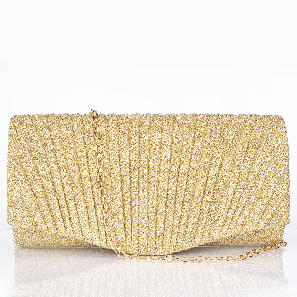 Bolso de Aleación Bañado en Oro con Cristal Emporia® Blanco ( Collar +Pendientes +Pulsera +Anillo )
