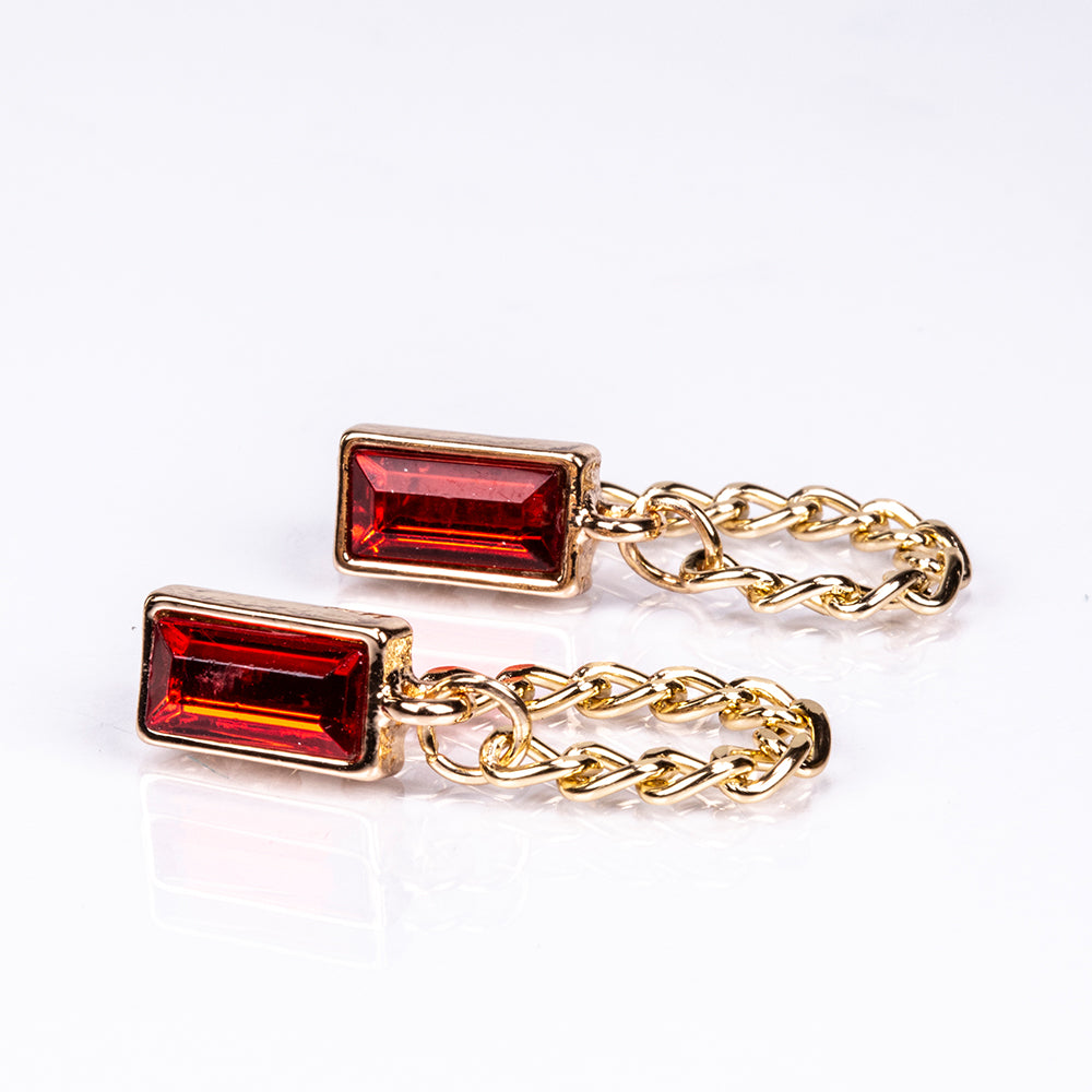 Reloj de Aleación Bañado en Oro con Cristal Emporia® Rojo y Cristal Emporia® Blanco ( Collar +Pendientes +Pulsera )
