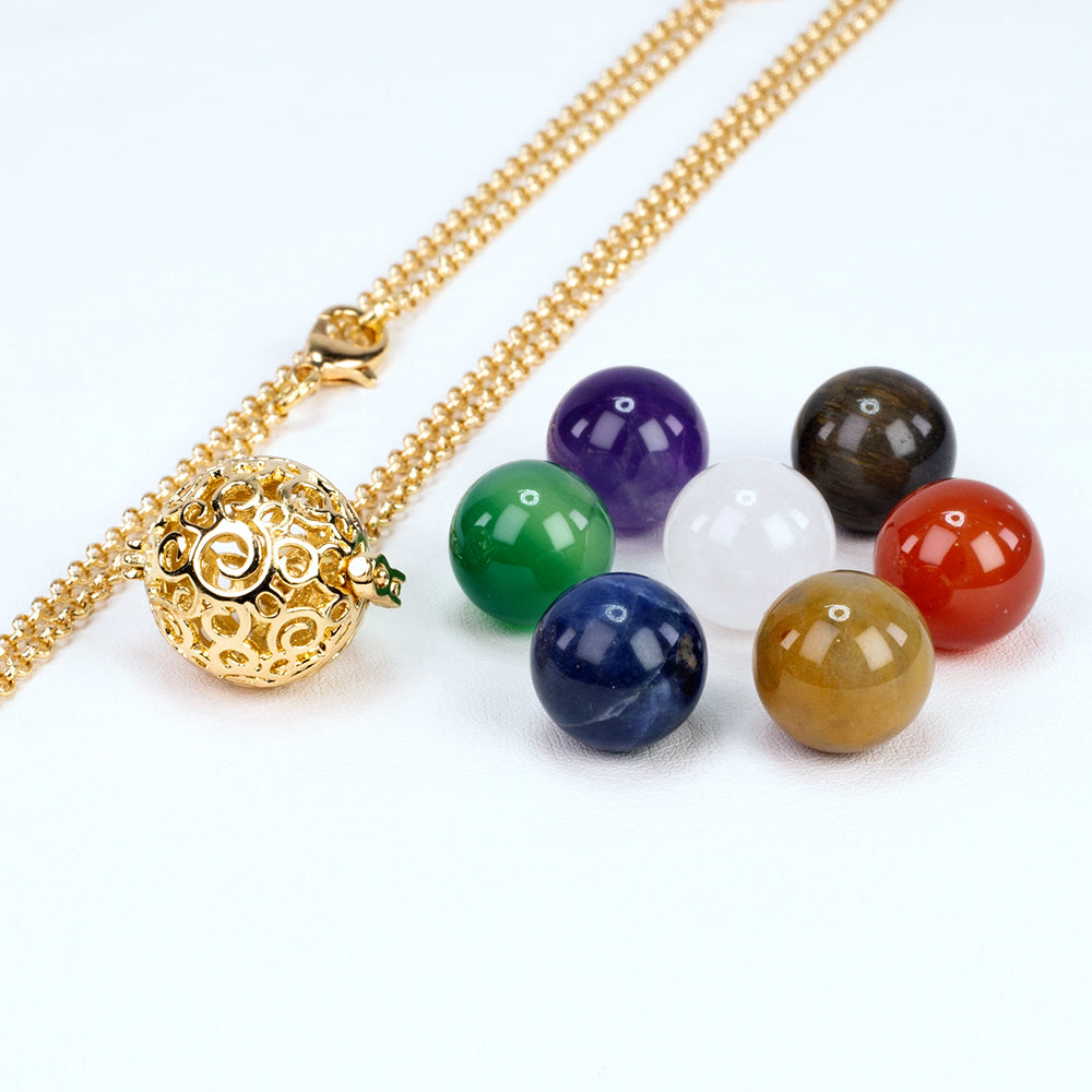 Conjunto de Aleación Bañado en Oro con Amatista y Lapislázuli ( Collar +Colgante )