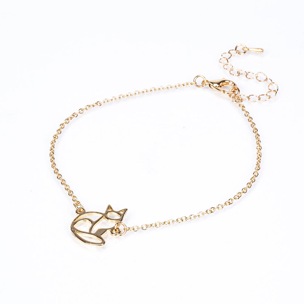 Conjunto de Aleación Bañado en Oro ( Collar +Pulsera +Colgante )