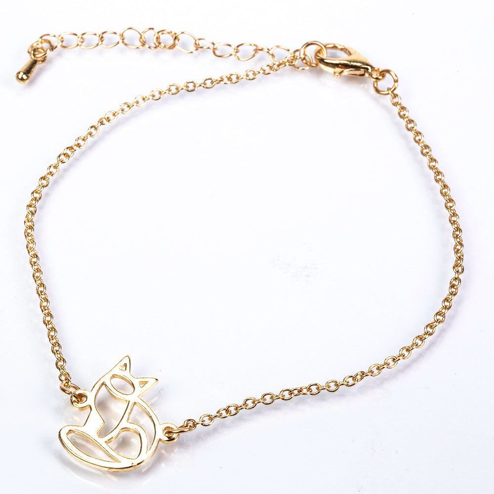 Conjunto de Aleación Bañado en Oro ( Collar +Pulsera +Colgante )
