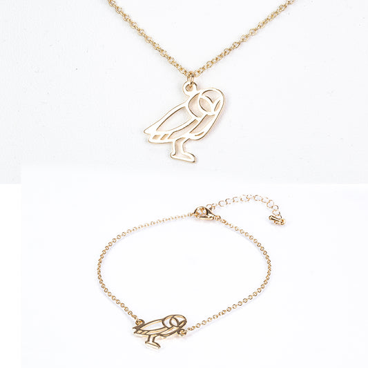 Conjunto de Aleación Bañado en Oro ( Collar +Pulsera )