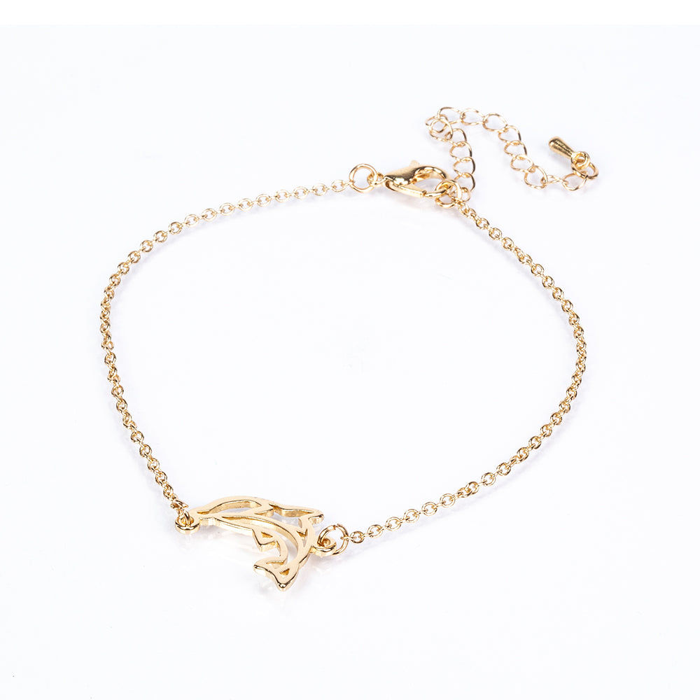 Conjunto de Aleación Bañado en Oro ( Collar +Pulsera )