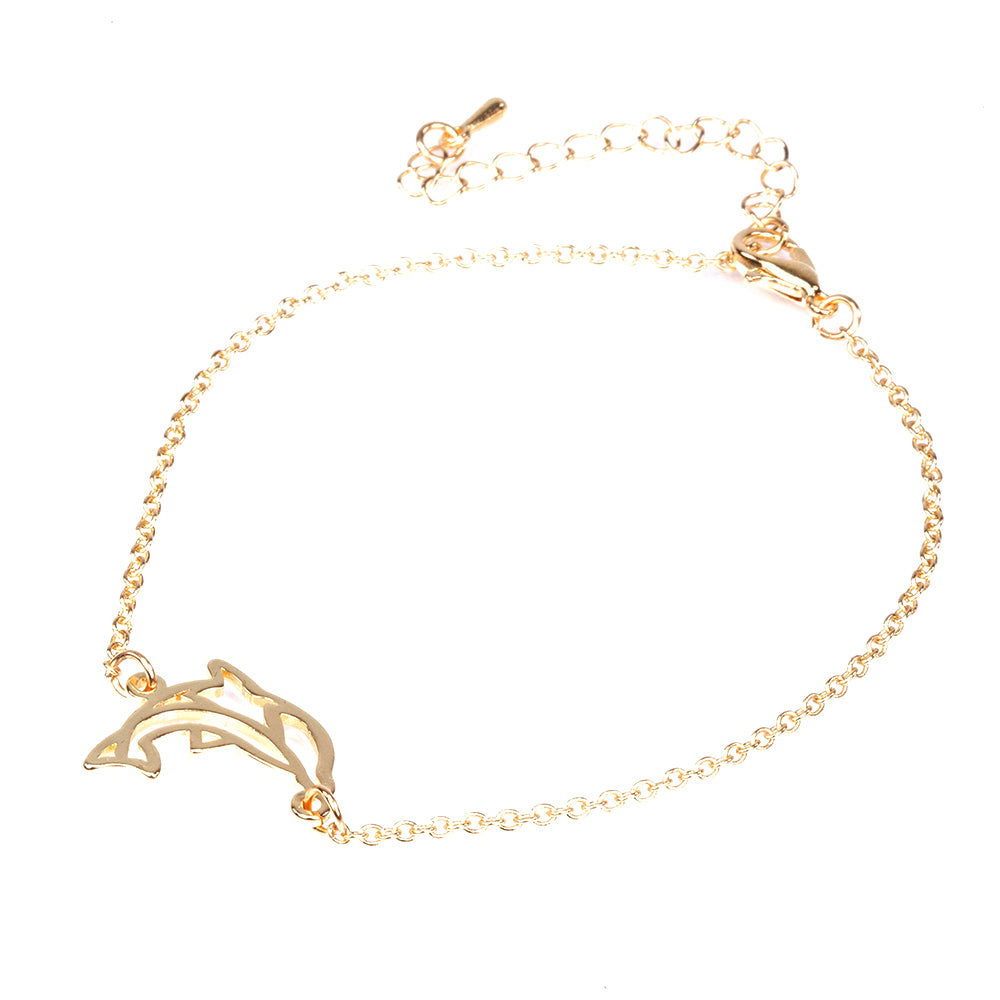 Conjunto de Aleación Bañado en Oro ( Collar +Pulsera )
