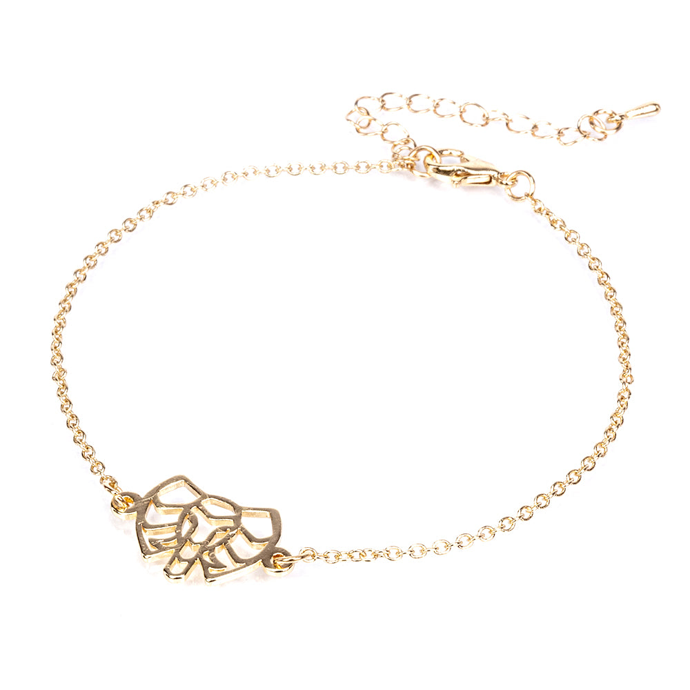 Conjunto de Aleación Bañado en Oro ( Collar +Pulsera )