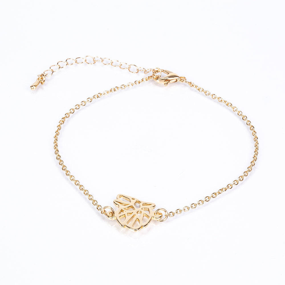 Conjunto de Aleación Bañado en Oro ( Collar +Pulsera )