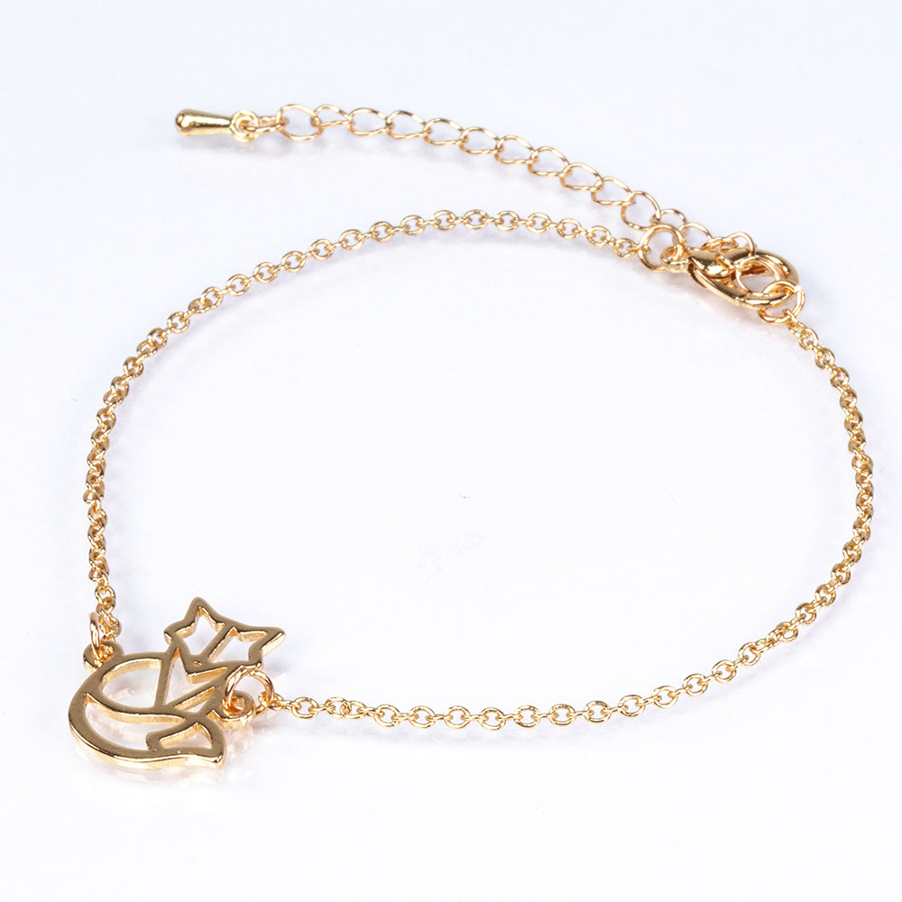 Conjunto de Aleación Bañado en Oro ( Collar +Pulsera )