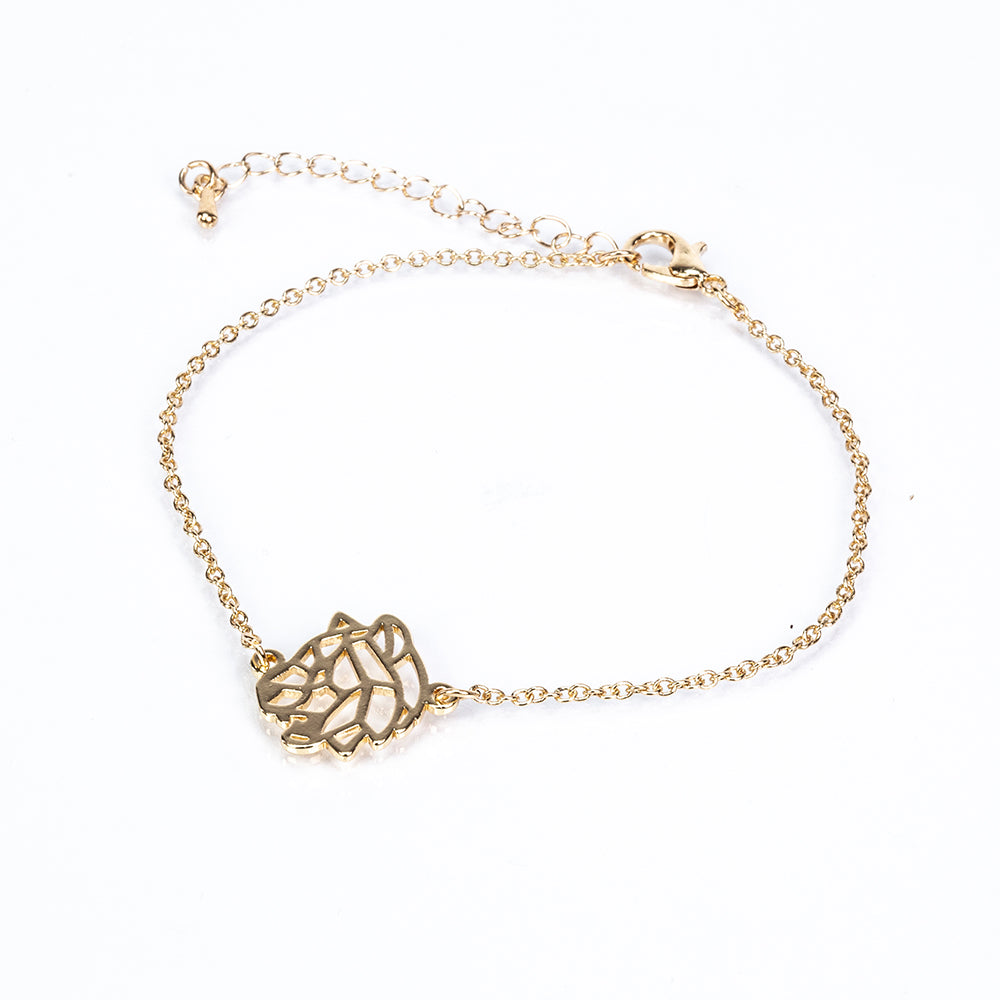 Conjunto de Aleación Bañado en Oro ( Collar +Pulsera )