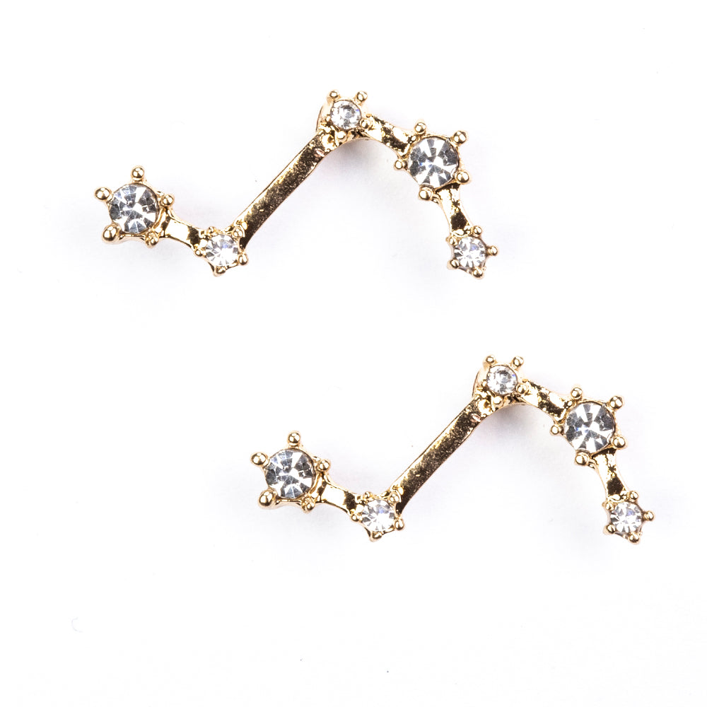 Aries Pendientes de Aleación Bañado en Oro con Cristal Emporia® Blanco