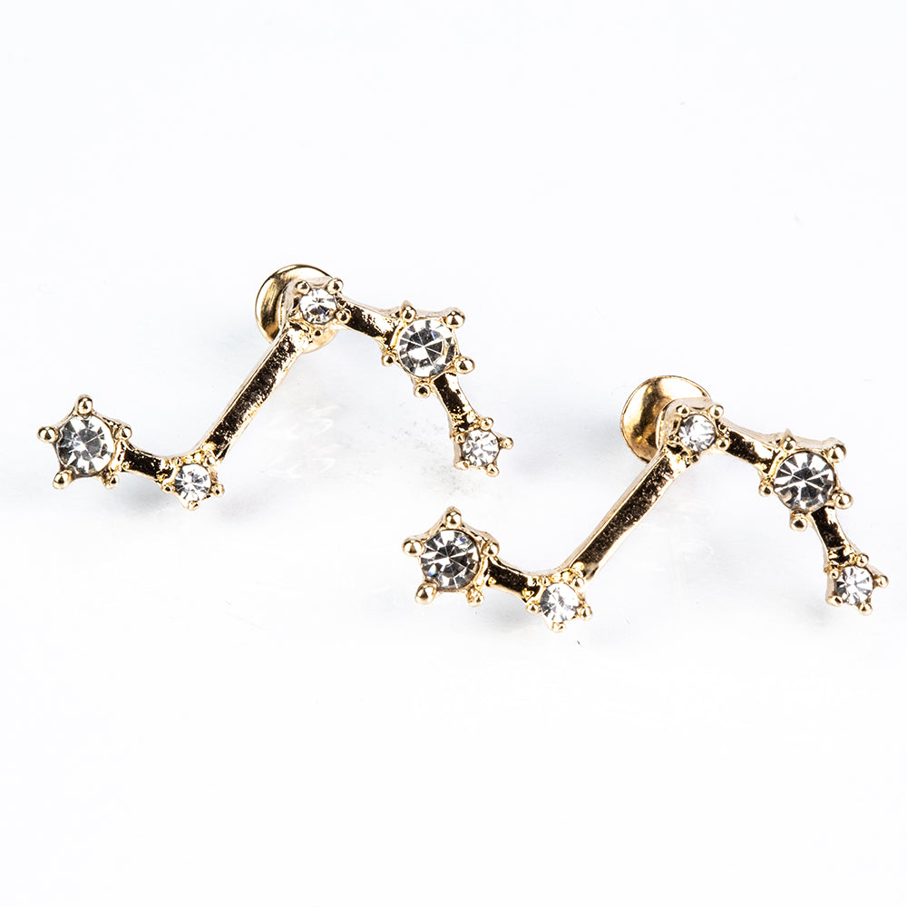 Aries Pendientes de Aleación Bañado en Oro con Cristal Emporia® Blanco