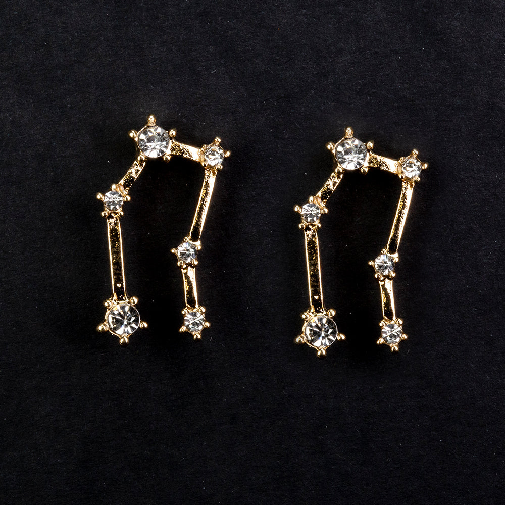Géminis Pendientes de Aleación Bañado en Oro con Cristal Emporia® Blanco