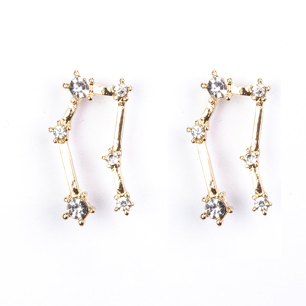 Géminis Pendientes de Aleación Bañado en Oro con Cristal Emporia® Blanco