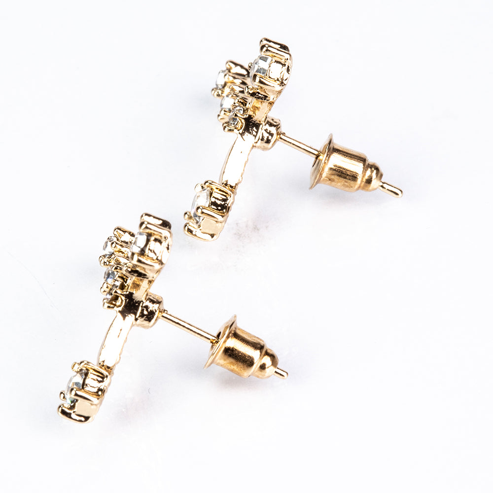Cancer Pendientes de Aleación Bañado en Oro con Cristal Emporia® Blanco