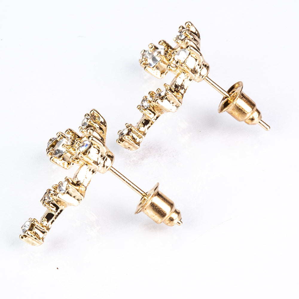 Acuario Pendientes de Aleación Bañado en Oro con Cristal Emporia® Blanco