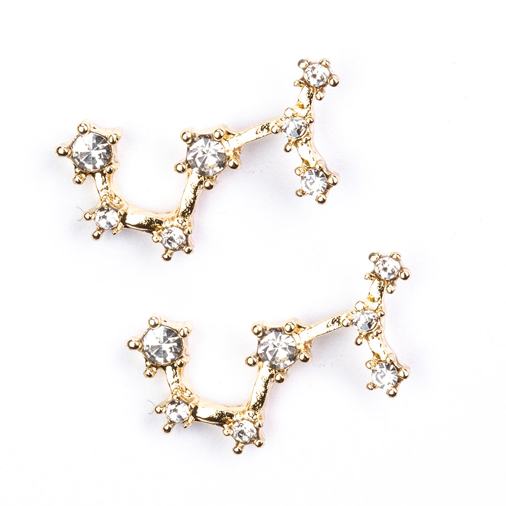 Escorpio Pendientes de Aleación Bañado en Oro con Cristal Emporia® Blanco