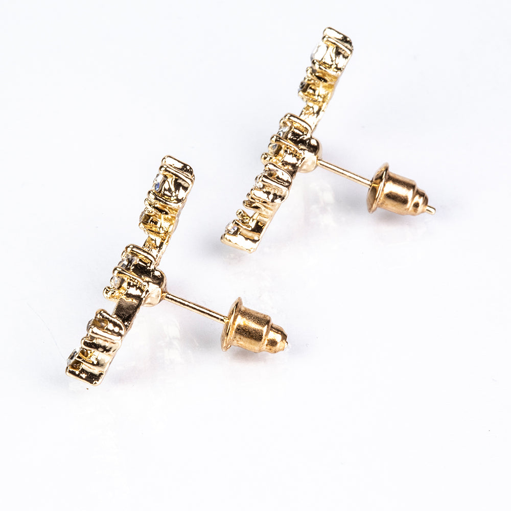 Escorpio Pendientes de Aleación Bañado en Oro con Cristal Emporia® Blanco