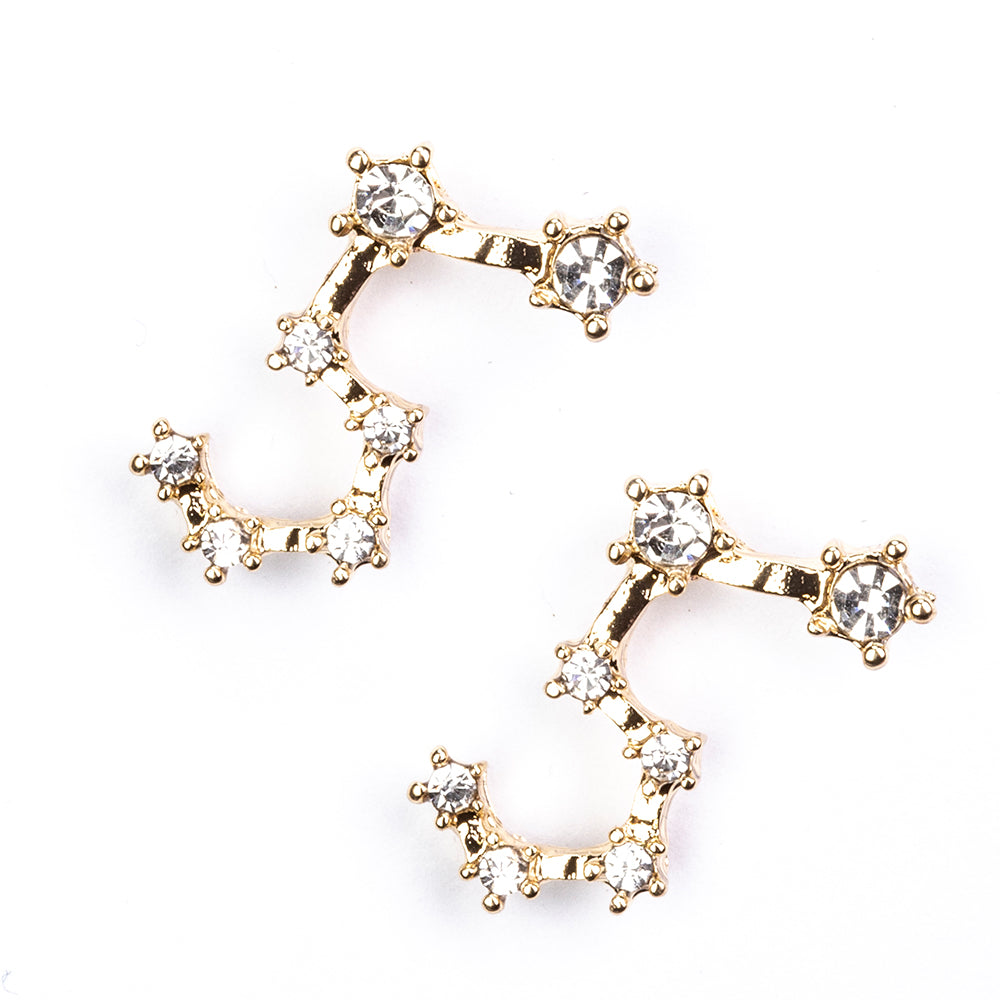 Leo Pendientes de Aleación Bañado en Oro con Cristal Emporia® Blanco