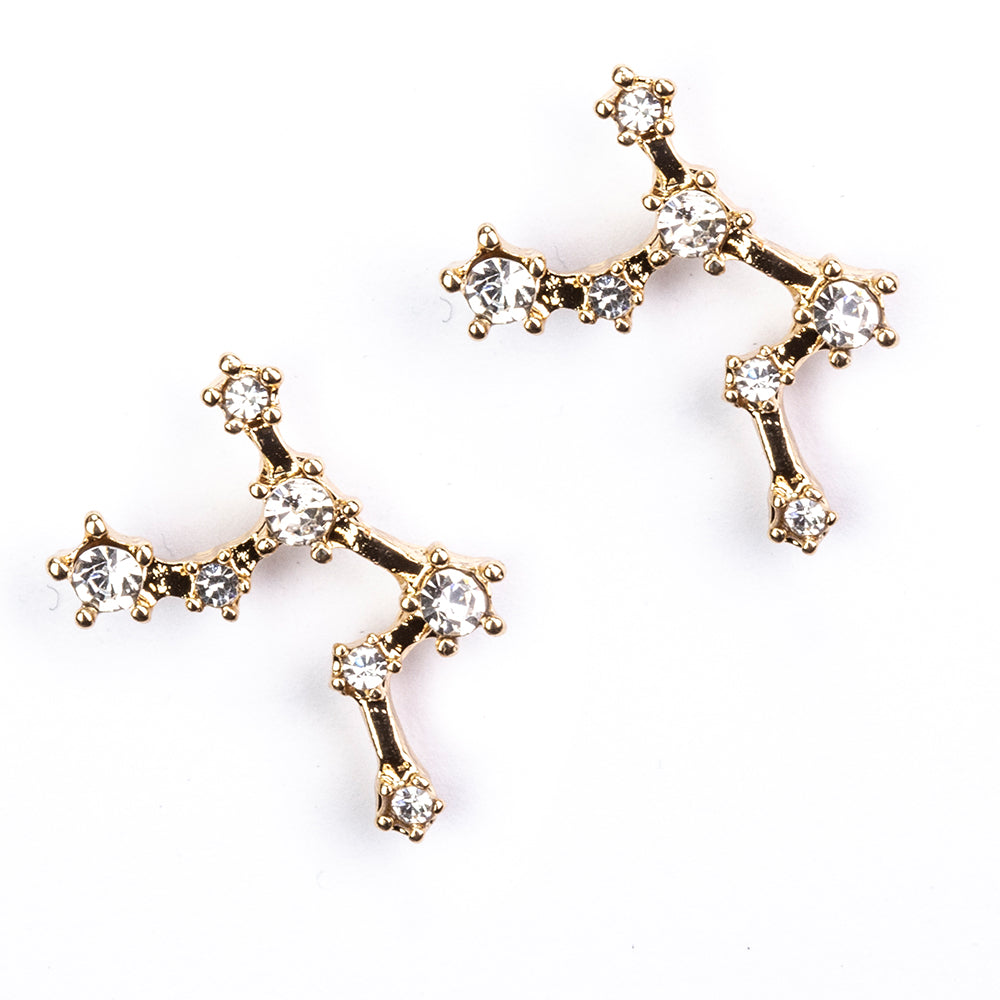 Virgo Pendientes de Aleación Bañado en Oro con Cristal Emporia® Blanco