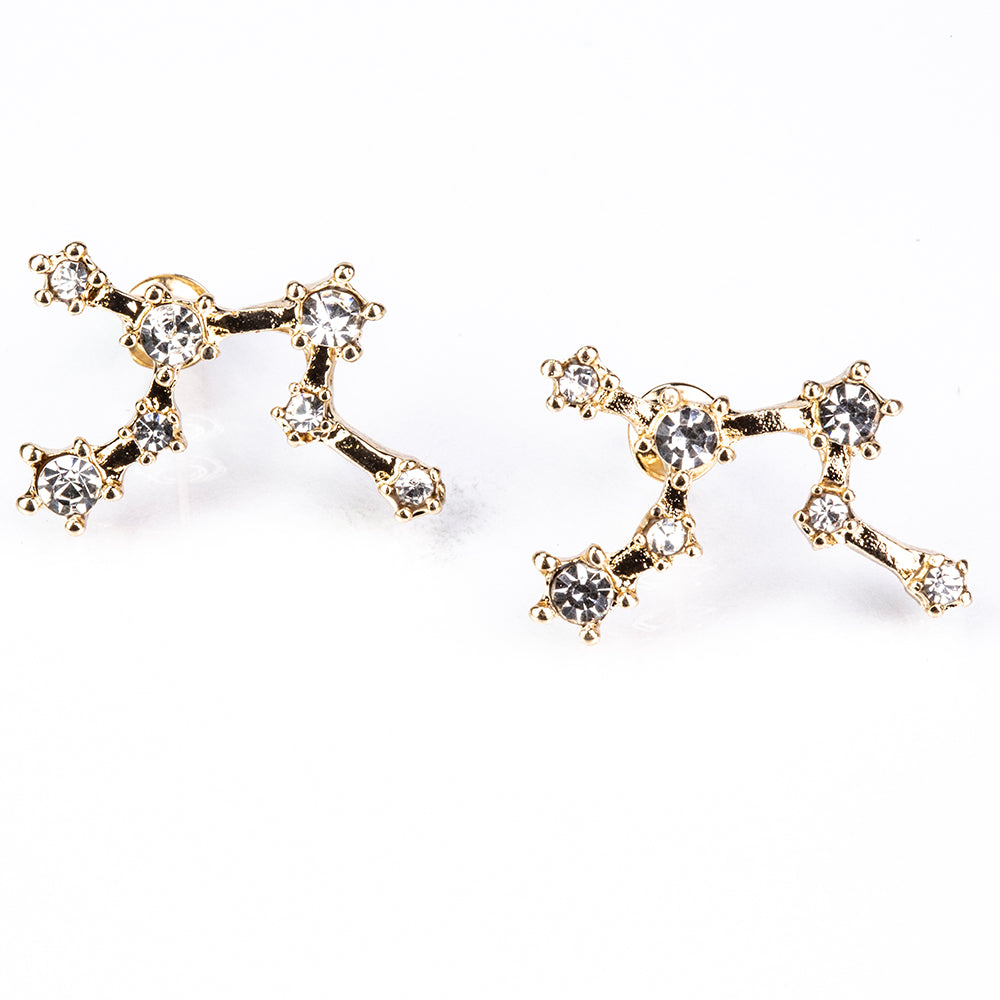 Virgo Pendientes de Aleación Bañado en Oro con Cristal Emporia® Blanco