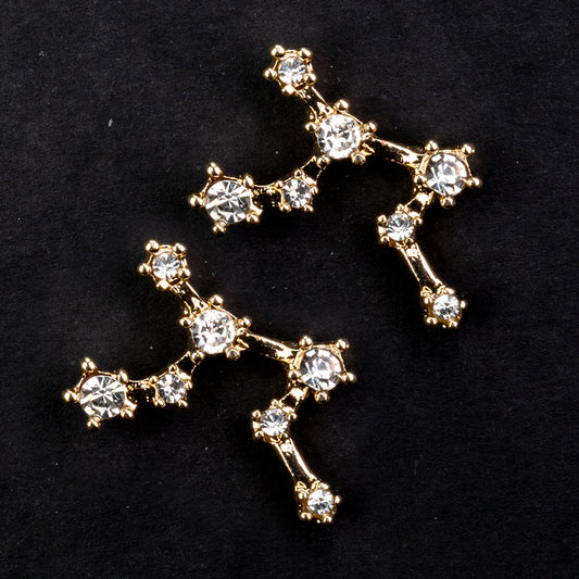 Virgo Pendientes de Aleación Bañado en Oro con Cristal Emporia® Blanco