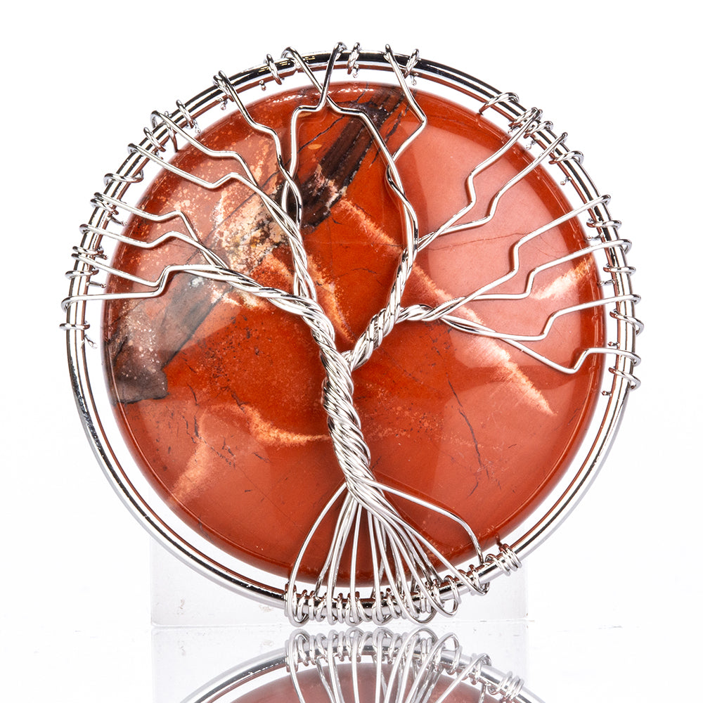 Talismán de Aleación Bañado en Oro con Jaspe rojo