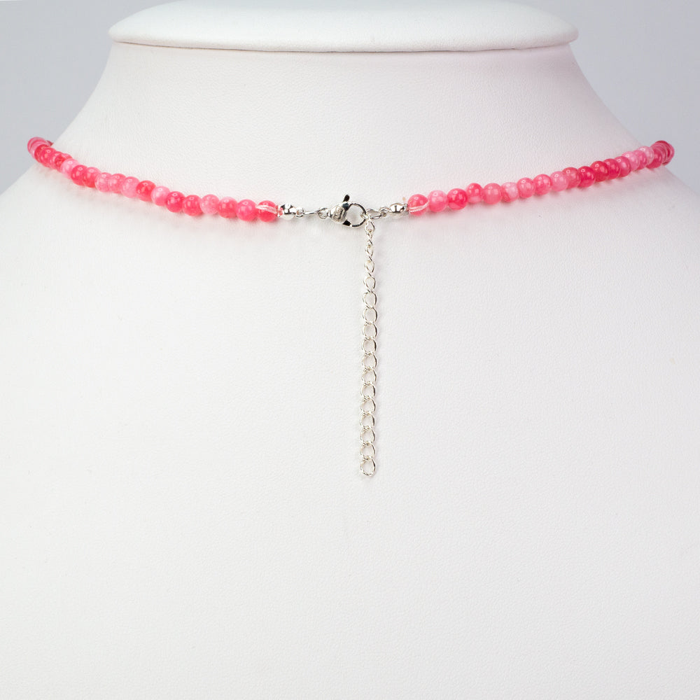 Collar de Plata con Jade Rosa