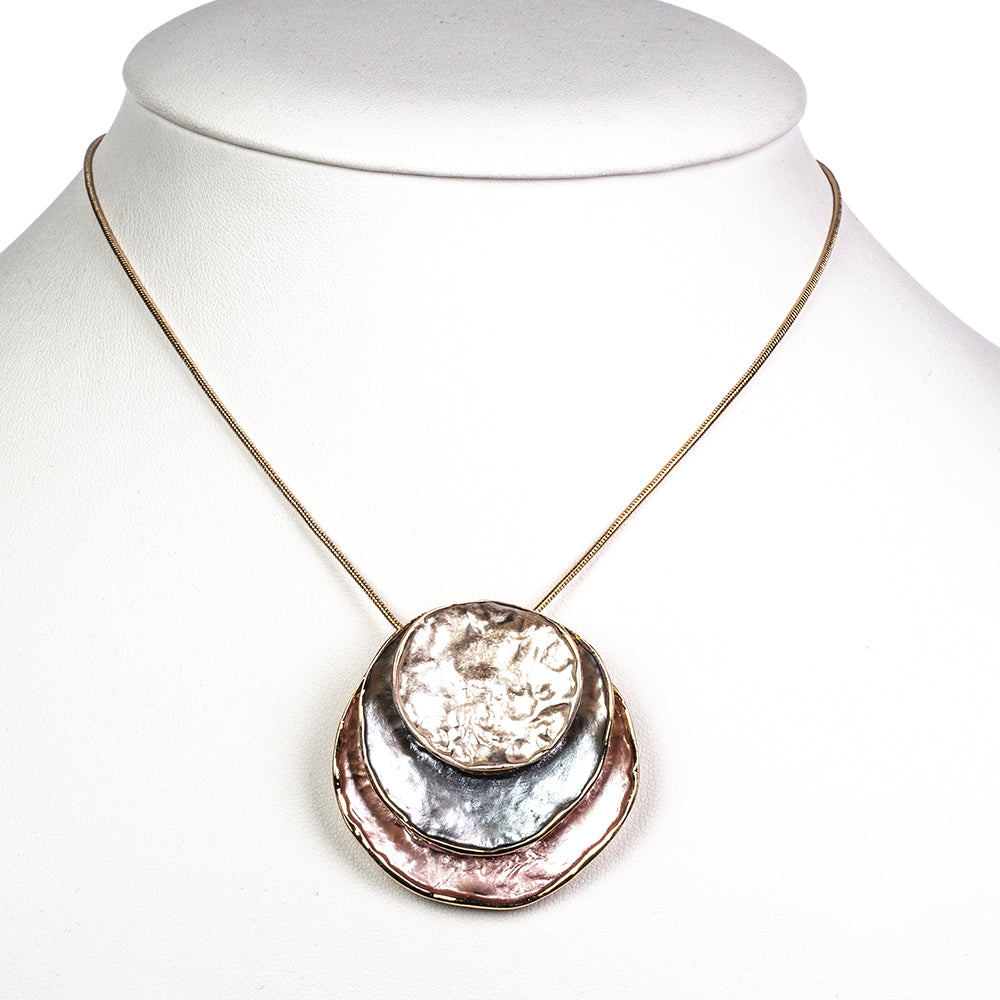 Conjunto de Aleación Bañado en Oro con Esmalte ( Collar +Pendientes +Colgante )