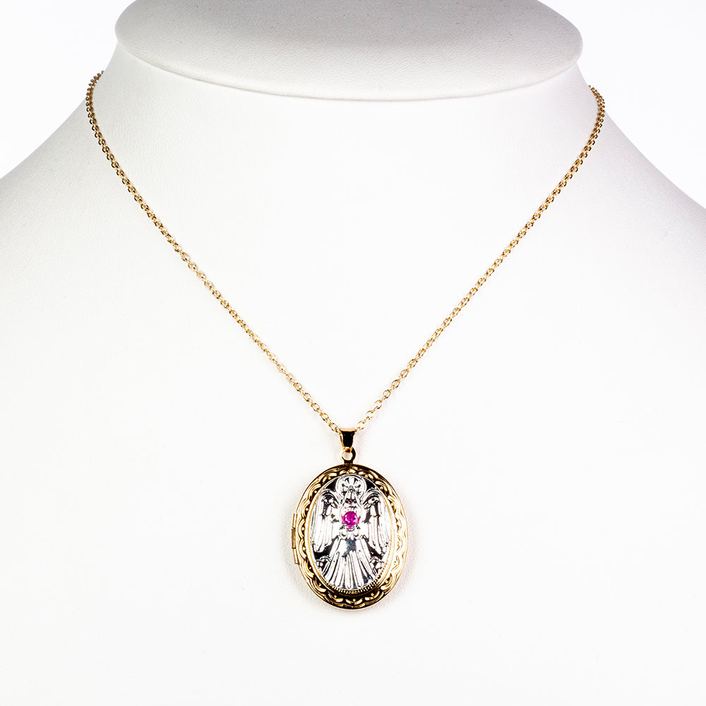 Collar de Aleación Bañado en Oro con Rubí de Birmania