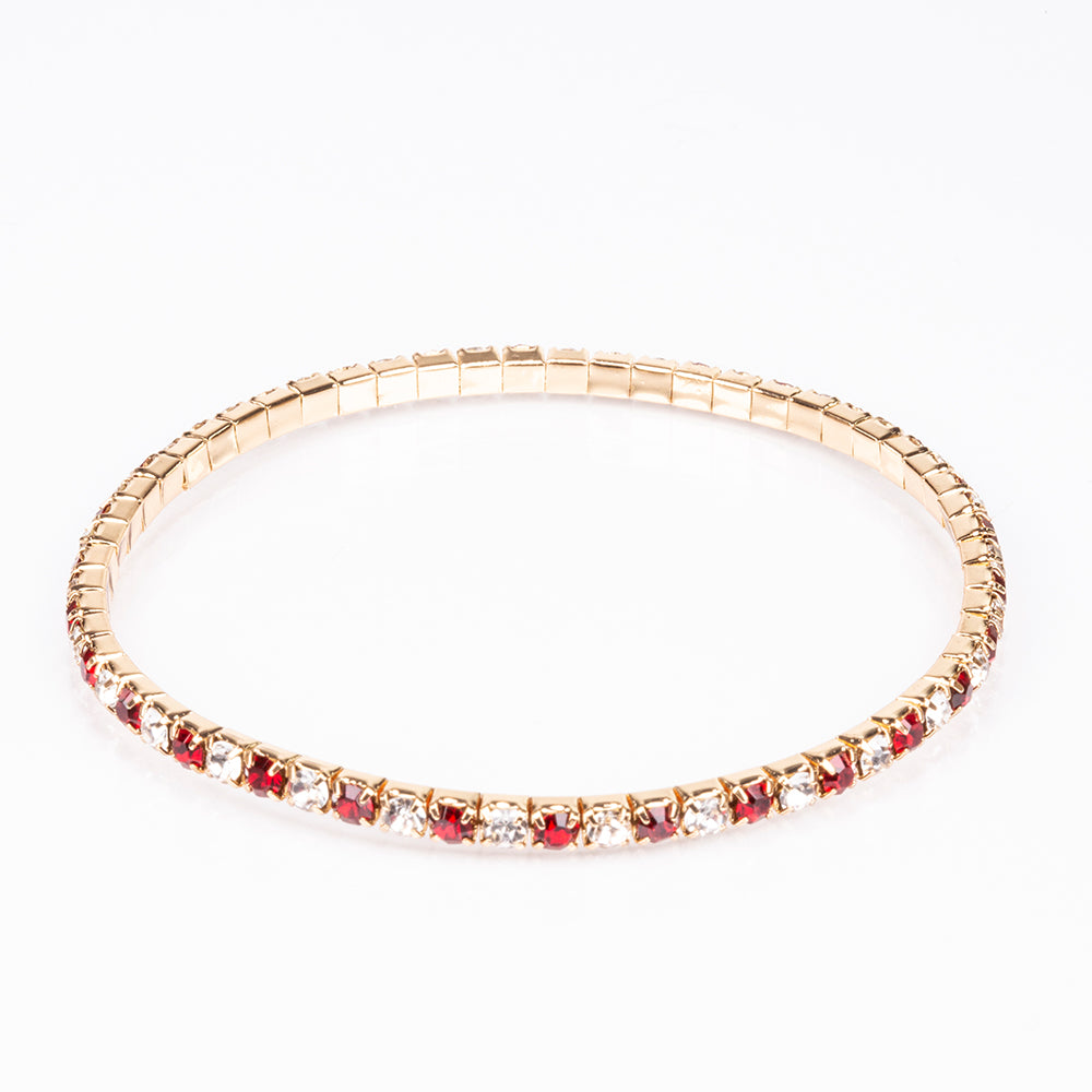 Reloj de Aleación Bañado en Oro con Cristal Emporia® Rojo ( Pulsera )